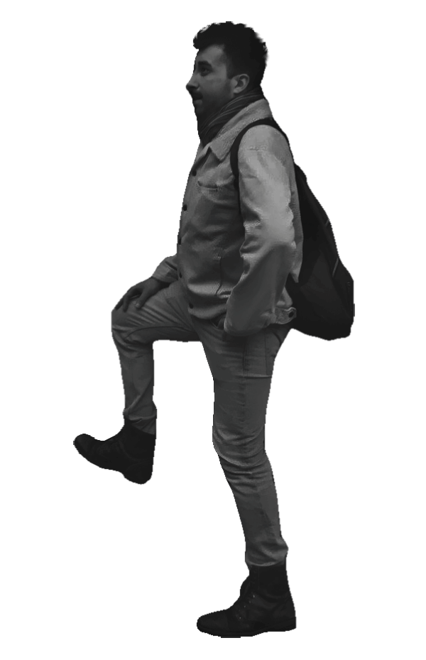 Portrait of Tsiomakh Olexandr (Цьомах Олександр Віталійович) standing and looking forward, symbolizing a better future