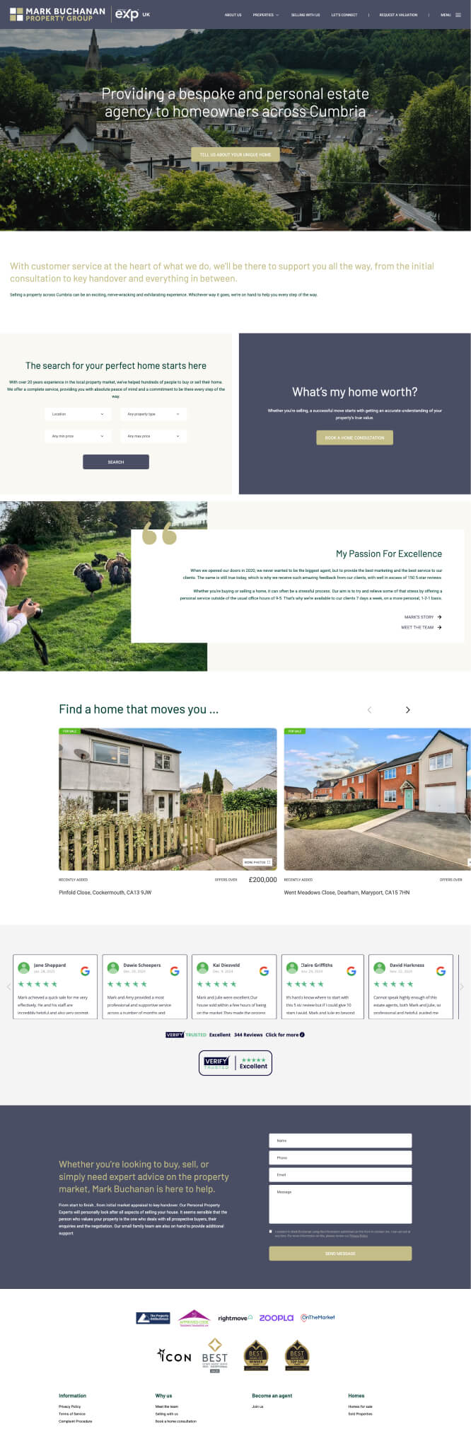 Screenshot of Mark Buchanan property website homepage